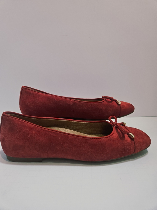 Vionic Shoes - Vionic Klara Cherry Tomato Red Suede Leather Flats Size 7 - Orthopedic Support